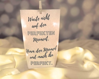 Lichtertüte Lichterbeutel mit Spruch Mitbringsel Geschenk Idee Dekoration Gastgeschenk