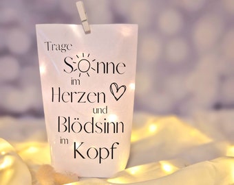 Lichtertüte Lichterbeutel mit Spruch Mitbringsel Geschenk Idee Dekoration Gastgeschenk