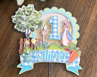 Peter Rabbit Cake Topper,Easter Cake Topper,Bunny Cake Topper,Peter Rabbit Decorations,Peter Rabbit 1st Birthday,Peter Rabbit Theme