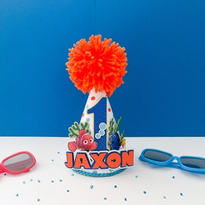 Inspired Nemo Party Hat, Dori Party Hat,Nemo Party Theme,First Birthday Boy,Custom Birthday Party Hats,Custom Birthday Hat