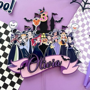 Halloween Princess Cake Topper: Spooky Witch Party Decoration