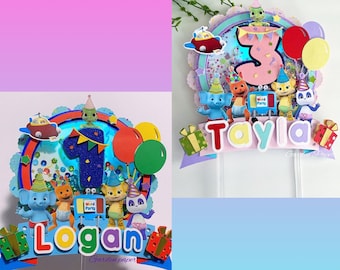 Word Party Cake Topper: Shaker Birthday Decoration