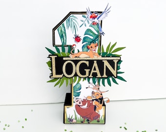 3D Lion King Number: Safari Birthday Party Decoration