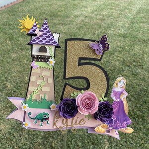 Adorno para tarta de Enredados, Adorno para tarta de Rapunzel, Adorno para tarta personalizado de Rapunzel, Princesa Rapunzel, Cumpleaños de princesa, Adorno para tarta personalizado