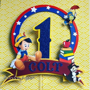 Pinocchio Cake Topper,Pinocchio Party Decoration, Boy 1st Birthday,Pinocchio Custom , Pinocchio Party, Pinocchio Birthday, Pinocchio Banner