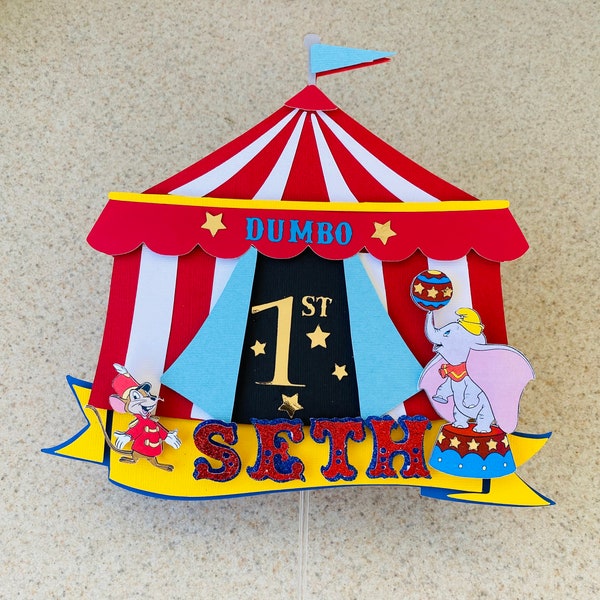 Dumbo Cake Topper, Dumbo Baby Shower,Circus First Birthday,Dumbo Birthday Party,Dumbo Party Decor,Dumbo Birthday Cake,Dumbo Theme Party