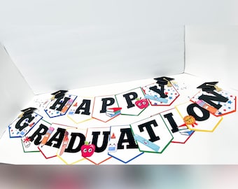 Banner de Feliz Graduación: Decoración de Cartulina para Fiesta