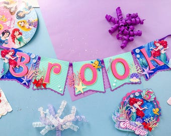 Striscione di compleanno della Sirenetta: decorazioni per feste a tema "Sotto il Mare"