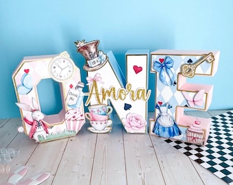 Alice in Onederland 3D Letter, Alice in Onederland Birthday Party, Alice Tea Party Theme, Alice Wonderland Gift
