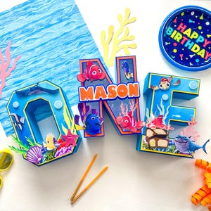 Finding Nemo 3D Letter: Custom Cardstock Party Decoration