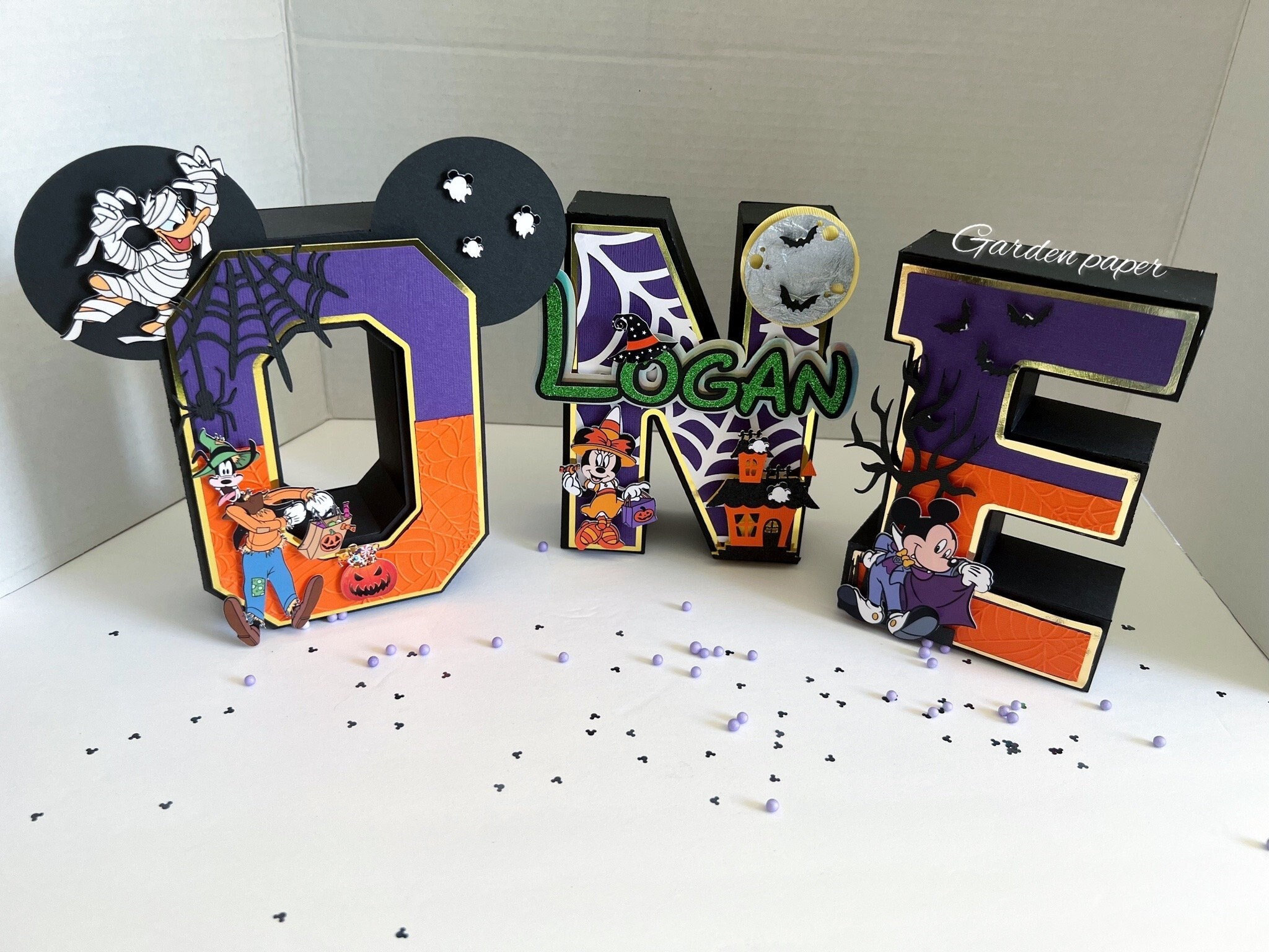 Mickey Halloween 3D, Mickey Halloween decoratie verjaardag, 3D-brief, Mickey Halloween-feest, Boo staande letters, op Disney geïnspireerde 3D-letters