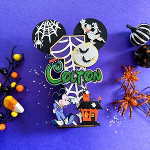 Número 3D do Mickey para Halloween, Letra 3D do Mickey para Halloween, Tema de Festa do Mickey, Decoração de Festa do Mickey, Número 3D do Mickey e Seus Amigos para Halloween