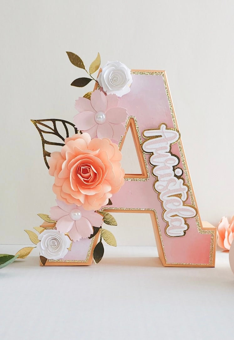 Floral Letter 3D: Personalized Paper Flower Initial, Nursery Decor - Etsy