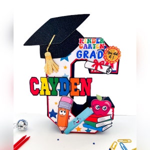 Carta de graduación de jardín de infantes 3D, decoración de fiesta de kindergarten, graduación preescolar, graduación de kindergarten 2024, carta de graduación 3D, decoración de fiesta de kindergarten