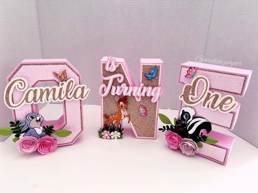 Bambi 3D Letters, One 3D Letters,bambi Birthday,bambi Party,bambi ...