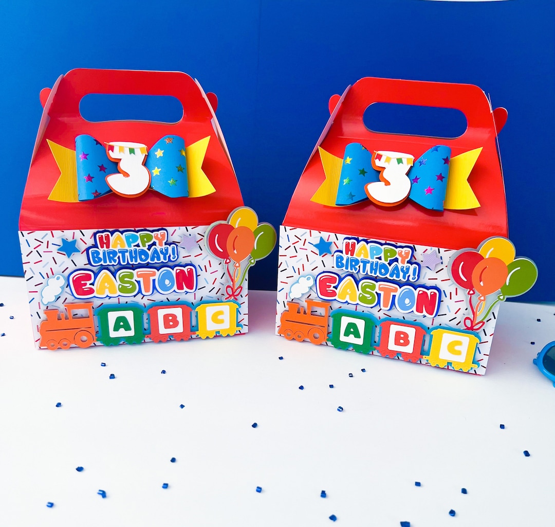 Custom Alphabet Birthday Favor Boxes: 3D Gable Boxes - Etsy