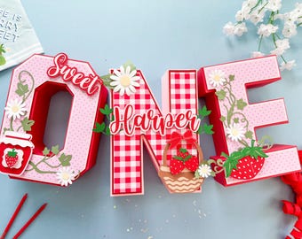 Strawberry 3D Letter: Berry First Birthday Party Decoration