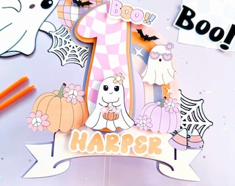 Groovy Halloween Cake Topper: Spooky One, Boo Theme
