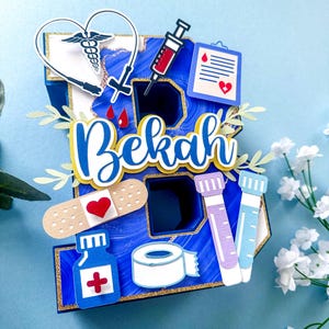 Letra 3D de flebotomía, agradecimiento a la enfermera, regalo de graduación, regalo personalizado para enfermera, decoración de escritorio para enfermera, agradecimiento a la maestra.