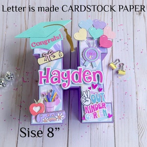 Kindergarten Graduation Letter 3D, Pre-k Graduation, Kinder Grad,party ...