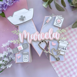 Letra 3D de enfermera, graduación de enfermera, apreciación de enfermera, regalo personalizado de enfermera, decoración de escritorio de enfermera, regalo de enfermera, regalo de agradecimiento para maestros