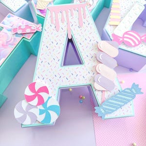 Candyland Letter 3D, Swet One Birthday Letter 3d, Candyland Theme, Sweet One Birthday,Sweet and Treats Birthday Party, Candyland Party