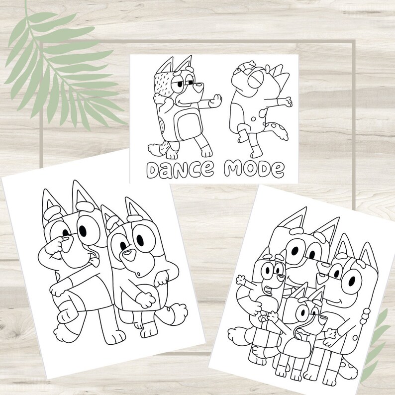 Bluey Bingo Coloring Pages 3 Pack Digital Download - Etsy