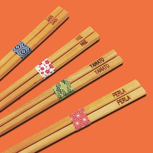 Personalized - Wooden Engraved Chopsticks with Any Messages or Kanji