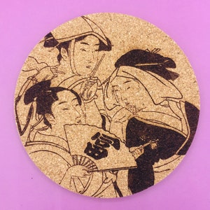 Cork Coaster Japanese Kabuki Woman D one piece