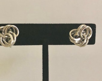 Vintage B. A. Ballou Sterling Silver Knot Screw Back Earrings