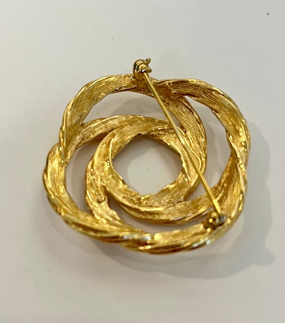 Vintage Signed Monet Twisted Interlocking Rope De… - image 3