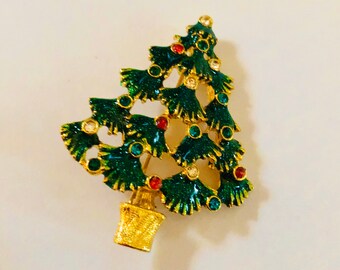 Vintage Christmas Tree Pin Lord & Taylor