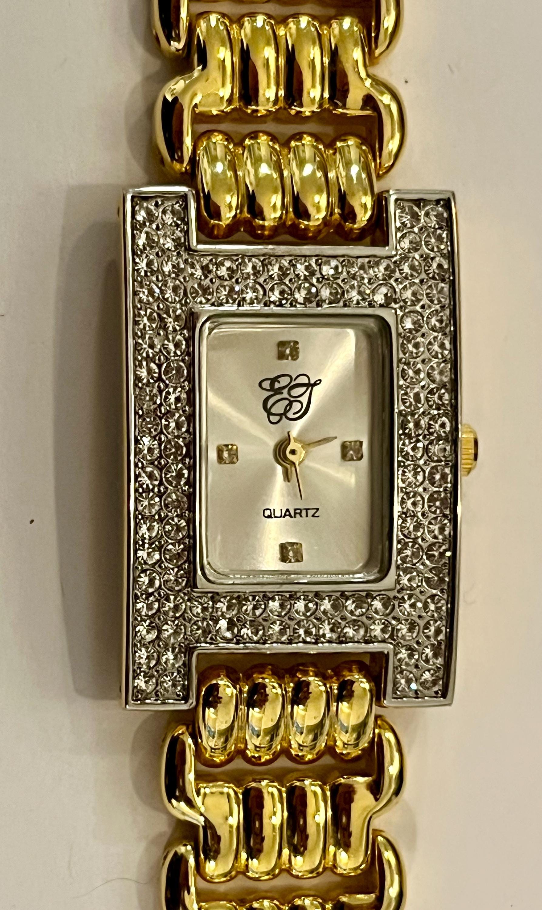 Vintage Elizabeth Taylor Goldtone Rhinestone Quartz Watch - Etsy