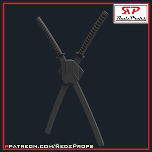 Deadpool 2 Katanas & Sheath- 3d Digital Files