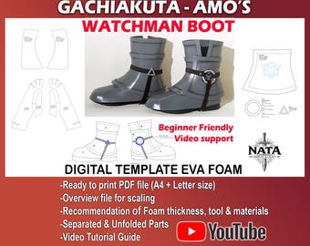 Gachiakuta Amo Boots Watchman Template | EVA Foam Cosplay Pattern PDF + Tutorial