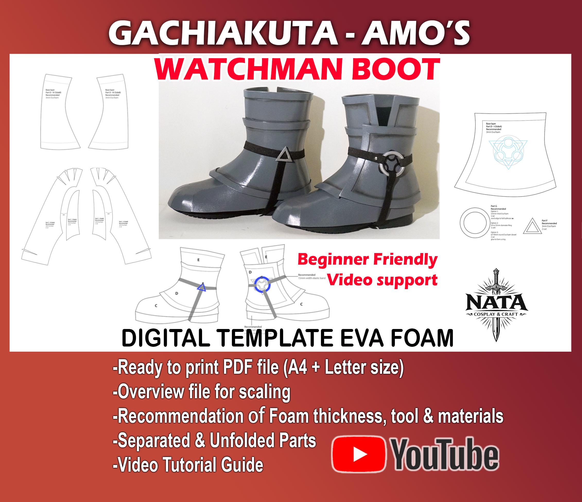 ガチアクタアモブーツウォッチマン型紙 | EVAフォームコスプレ型紙PDF
