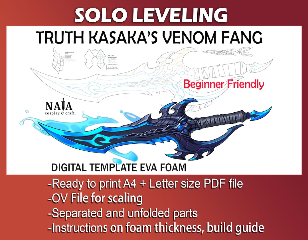 Solo Leveling Arise Truth Kasaka Venom Fang Dagger Cosplay Prop ...