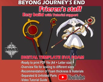 Frieren Staff Template - cosplay prop EVA foam pattern Easy