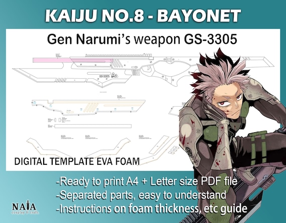 怪獣8号 鳴海玄 銃剣 GS-3305 テンプレートパターン PDF EVA