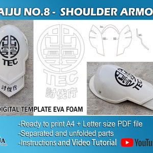 Kaiju Shoulder Armor Cosplay prop template pattern blueprint PDF for EVA foam