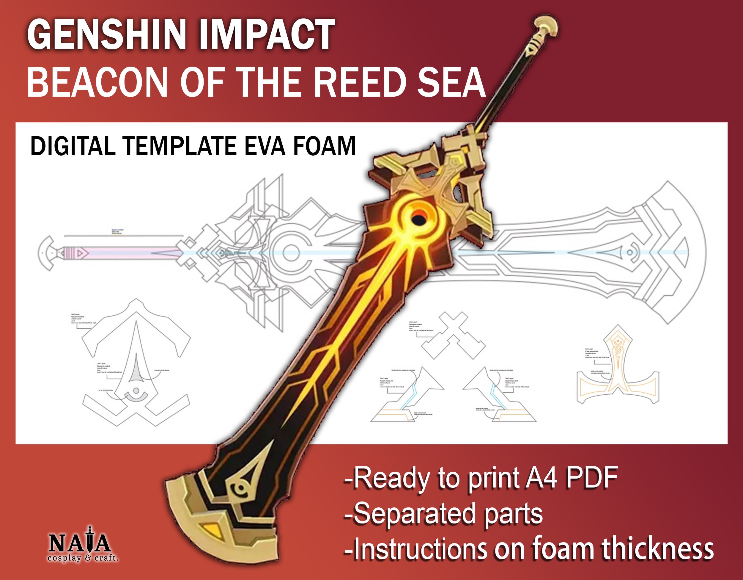Genshin Impact Cosplay Prop Beacon of the Reed Sea DIY Etsy Australia
