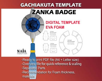 Szablon odznaki Zanka w formacie PDF – rekwizyt cosplay z pianki EVA
