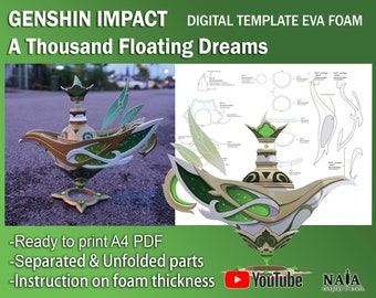 Modèle de modèle Genshin impact mille rêves flottants - mousse EVA arme nahida cosplay prop