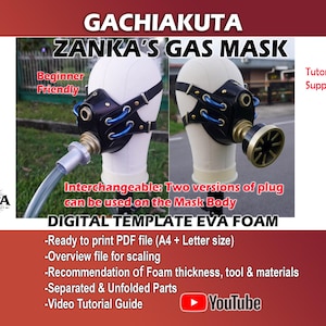 Gachiakuta Zanka-maskmall - EVA-skum Cosplay-mönster (utbytbara pluggar)