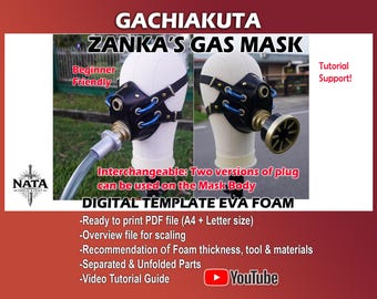 Szablon maski Gachiakuta Zanka - wzór cosplay z pianki EVA (wymienne wtyczki)