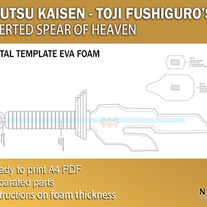 Toji fushiguro Inverted spear of heaven cosplay prop Digital DIY template pattern blueprint