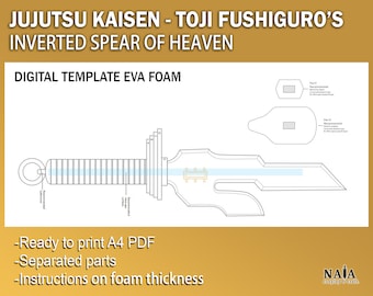 Toji fushiguro Inverted spear of heaven cosplay prop Digital DIY template pattern blueprint
