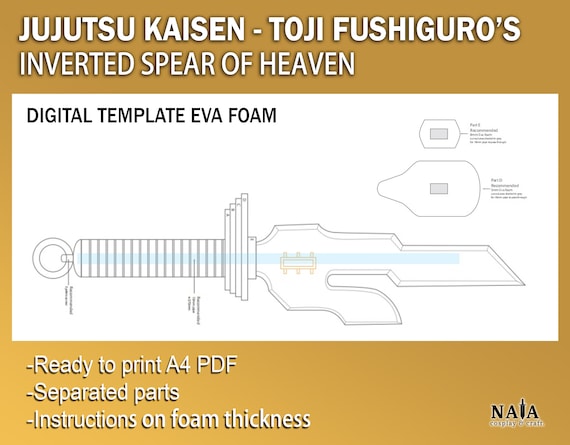Toji fushiguro Inverted spear of heaven cosplay prop Digital DIY template pattern blueprint