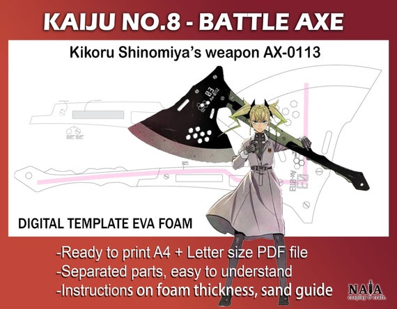 コスプレ小道具 斧 怪獣8号 キコル 武器 ハンドメイド コスプレ小道具