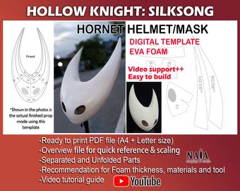 Silksong Hornet helmet Template | Hollow Knight Cosplay Prop pattern + tutorial